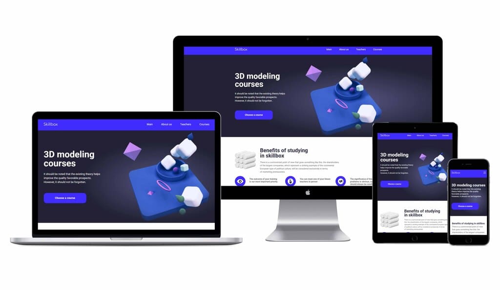 Business card website 3D modeling course